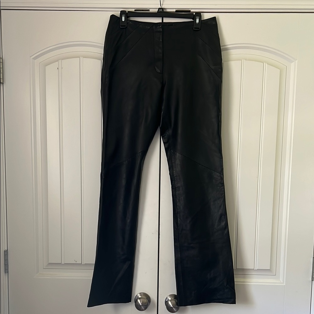 Saguaro Vintage 90’s Women’s Black Leather Boot Cut Pants Size: 6